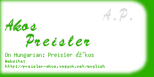 akos preisler business card